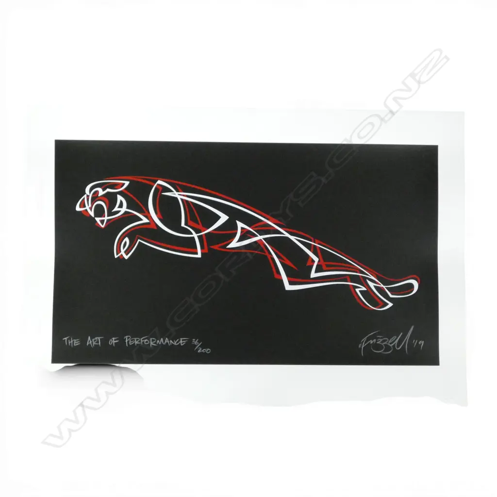 OTIS FRIZZELL 'THE ART OF PERFORMANCE' SCREEN PRINT 36/200 SIGNED & DATED '19 380x560mm COLAB w. JAGUAR Image 1++
