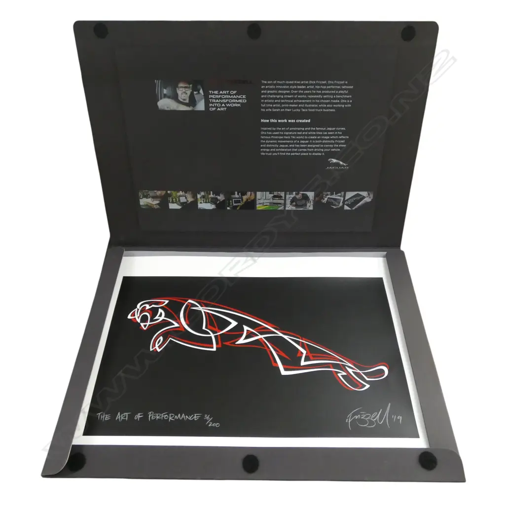 OTIS FRIZZELL 'THE ART OF PERFORMANCE' SCREEN PRINT 36/200 SIGNED & DATED '19 380x560mm COLAB w. JAGUAR Image 1++