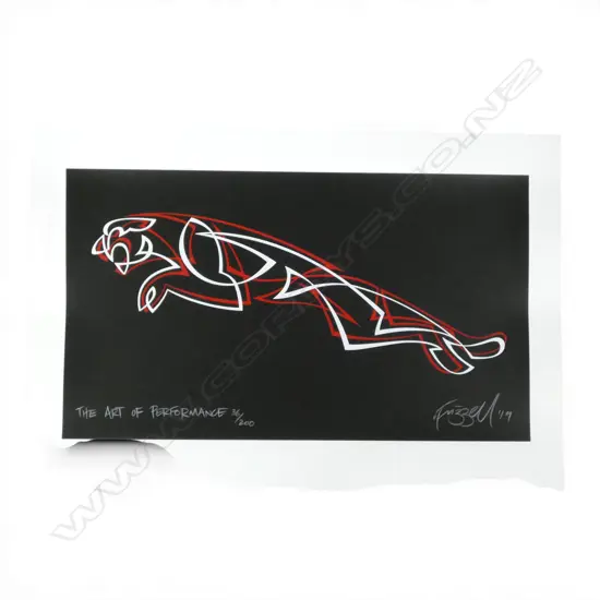OTIS FRIZZELL 'THE ART OF PERFORMANCE' SCREEN PRINT 36/200 SIGNED & DATED '19 380x560mm COLAB w. JAGUAR