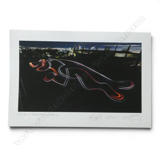 JAGUAR 'THE ART OF PERFORMANCE MKIII' COLAB JEFF WOOD, OTIS FRIZZELL, GREG MURPHY 2021 SIGNED BY ALL 385x570mm