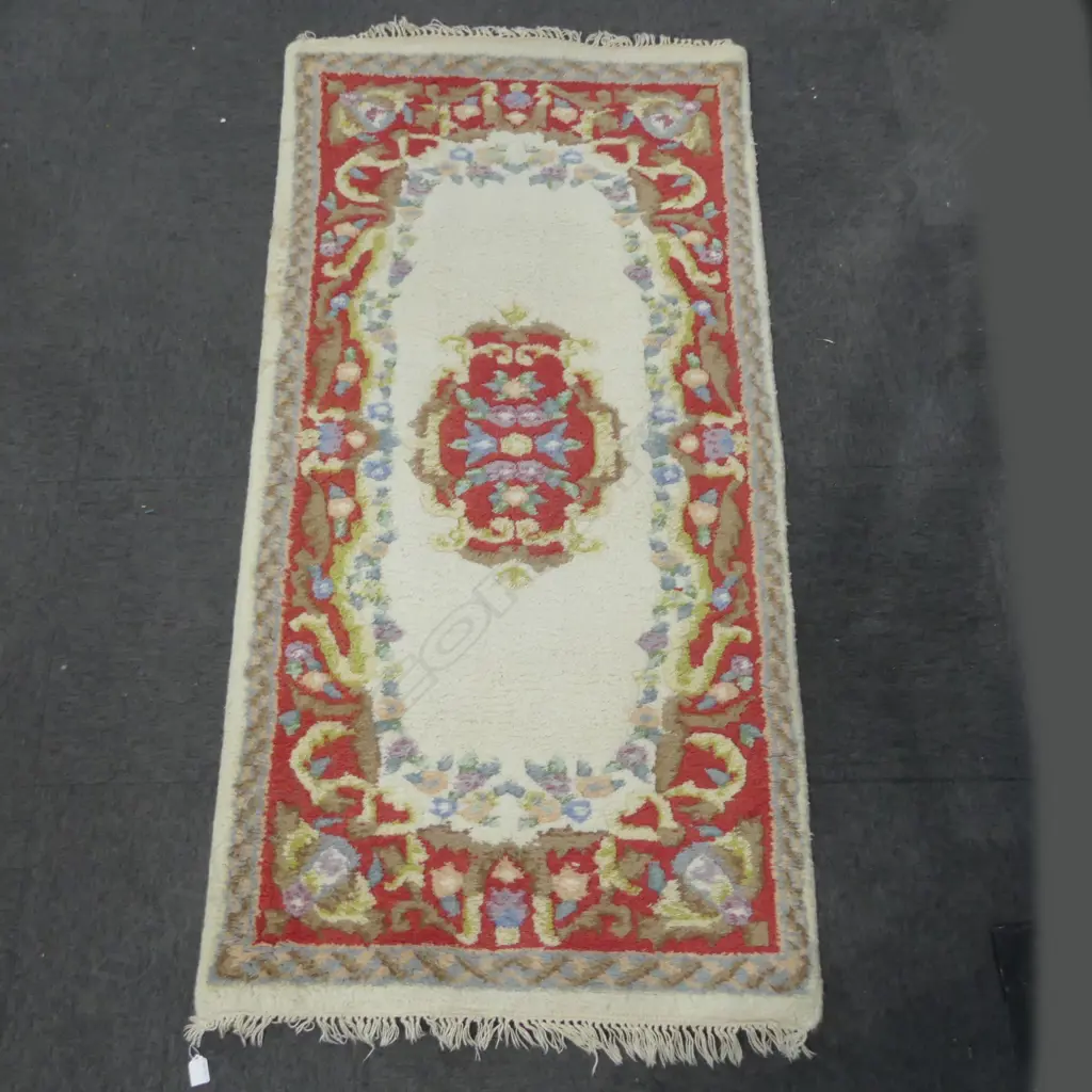 THICK WOOL PILE AUBUSSON STYLE RUG 1780x880mm Image 1++