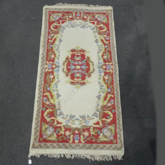 THICK WOOL PILE AUBUSSON STYLE RUG 1780x880mm