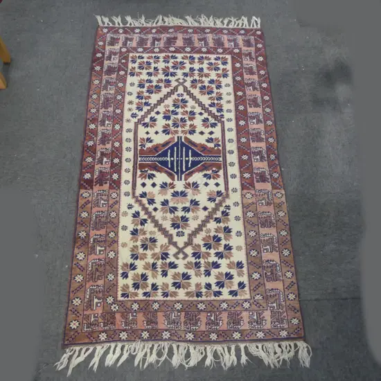 HAND KNOTTED ALL WOOL RUG 1850x1060mm
