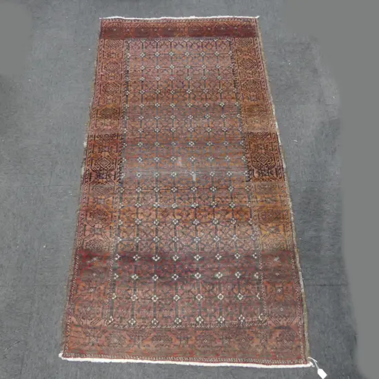 HAND KNOTTED WOOL PILE RUG 2060x1050mm