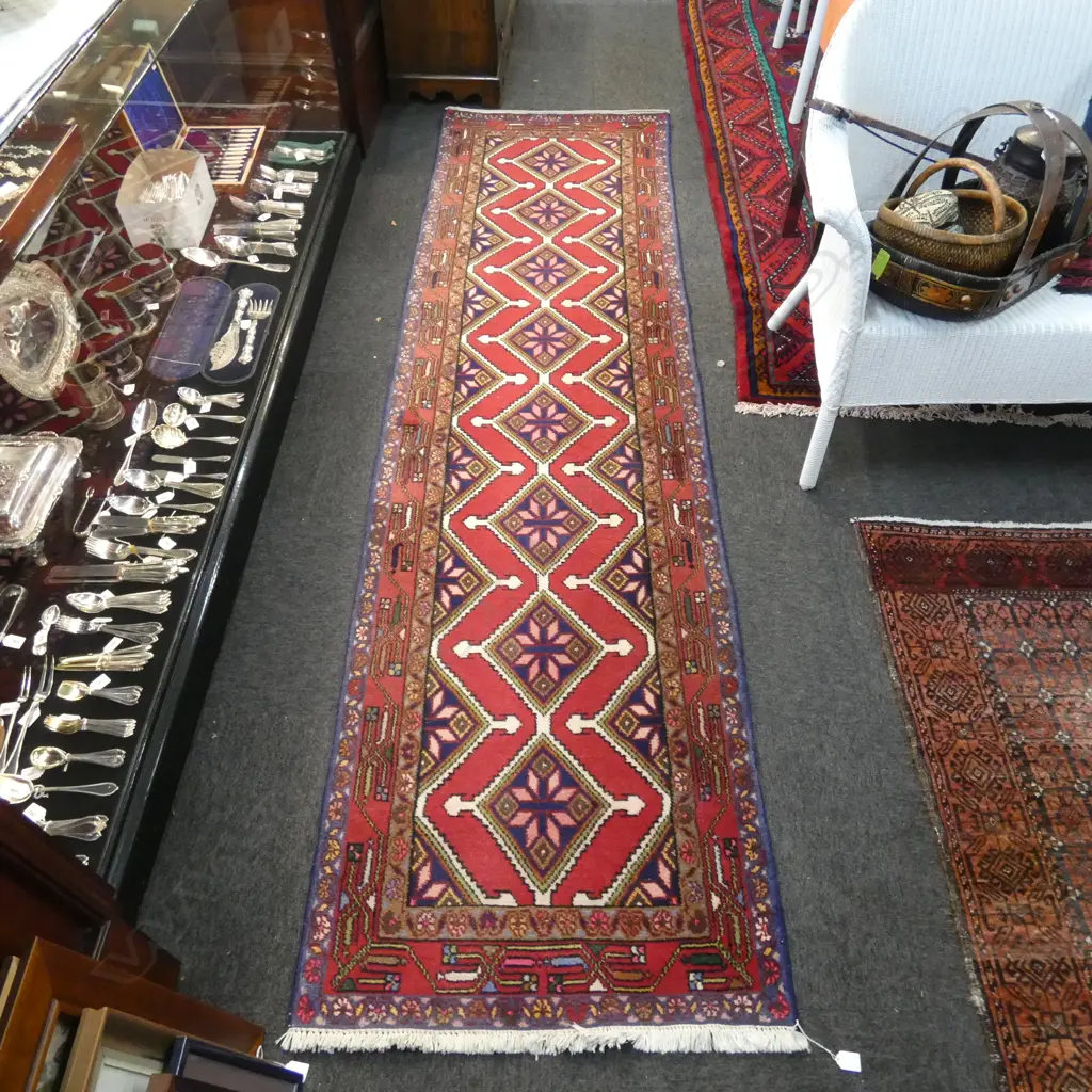 HAND KNOTTED WOOL PILE RUNNER 2950x810mm Image 1++