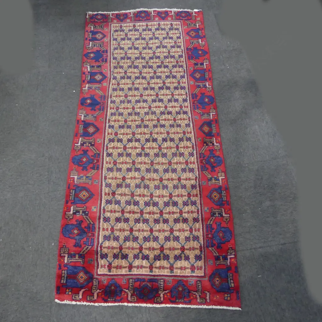 HAND KNOTTED WOOL PILE RUG 2300x990mm Image 1++