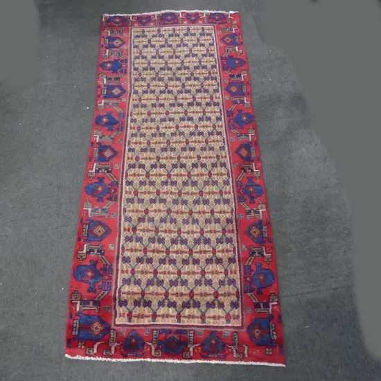 HAND KNOTTED WOOL PILE RUG 2300x990mm