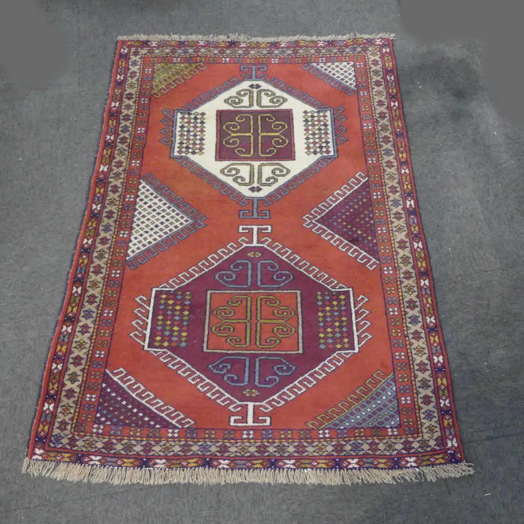HAND KNOTTED ALL WOOL TRIBAL RUG 1130x1950mm Image 1++