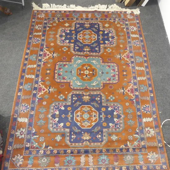 HAND KNOTTED WOOL PILE RUG 1950x1450mm