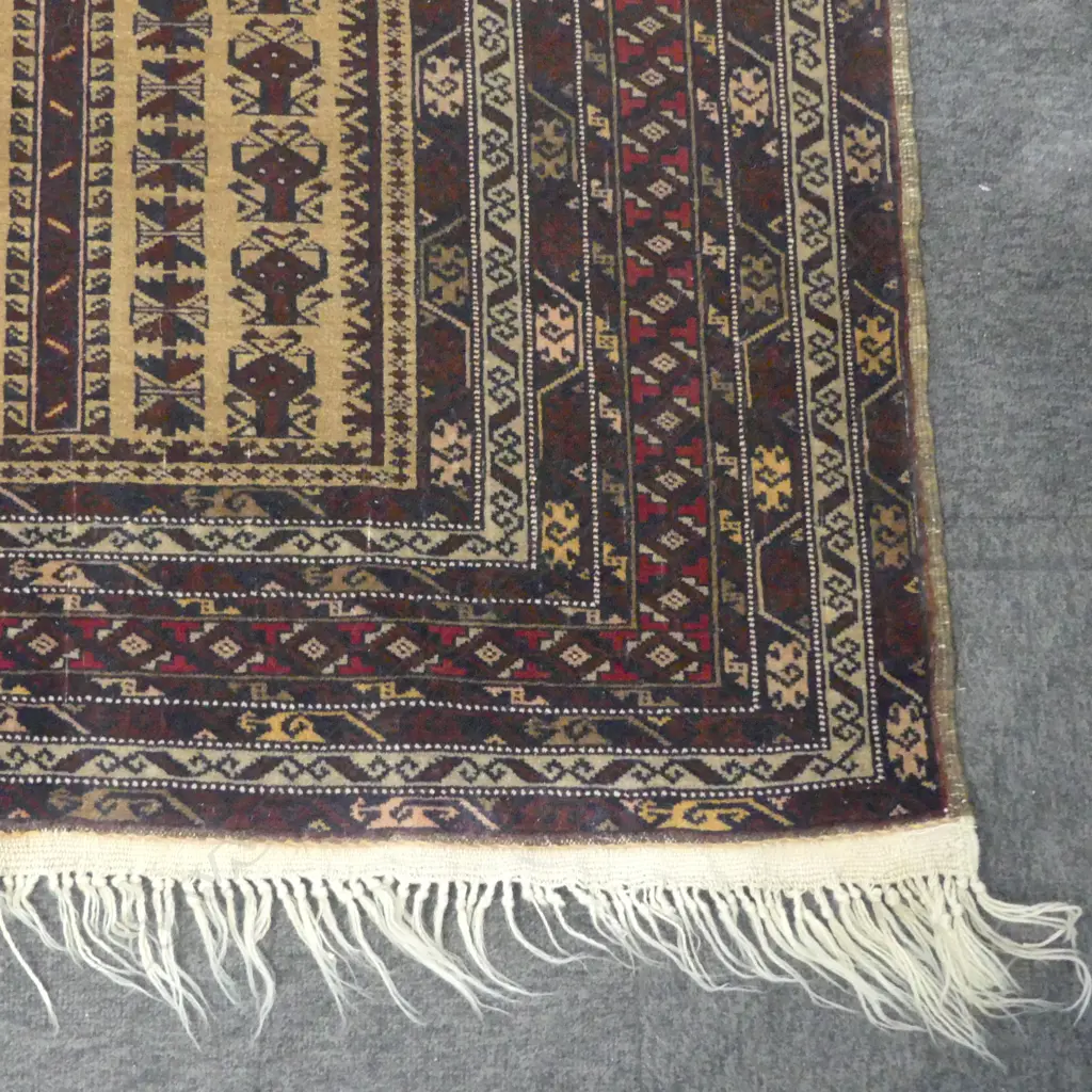 HAND KNOTTED ALL WOOL PRAYER RUG 1390x970mm Image 1++