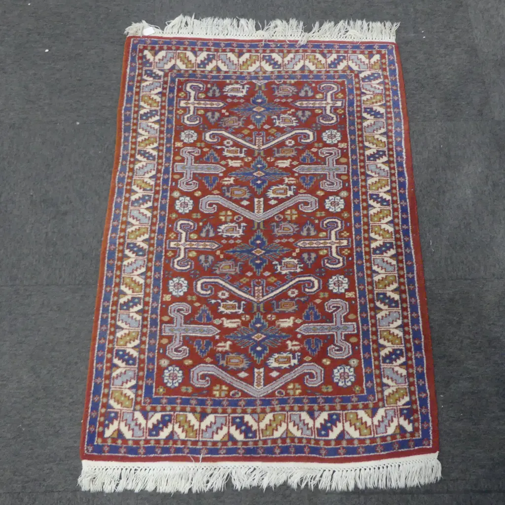 HAND KNOTTED WOOL PILE RUG 1250x850mm Image 1++