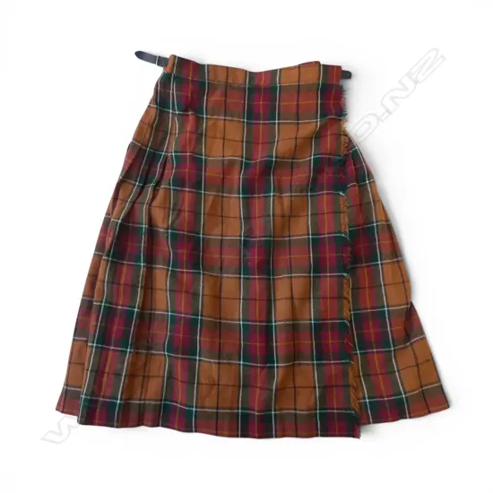 VINTAGE SCOTISH 'THE RED RUM CHECK' TARTAN KILT/SKIRT all wool, size 12