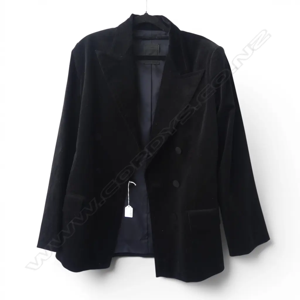 ZAMBESI BLACK CORD JACKET, SZ 12, LELA JACOBS COLLAR, ZAMBESI SILK TOP SZ 14 Image 1++