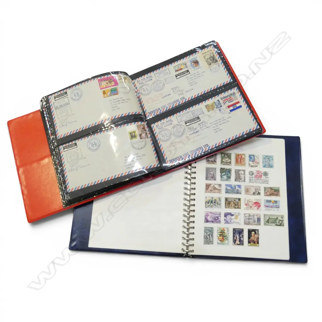 2 ALBUMS: 1 of WORLD STAMPS + WORLD AIRMAIL COVERS Image 1++