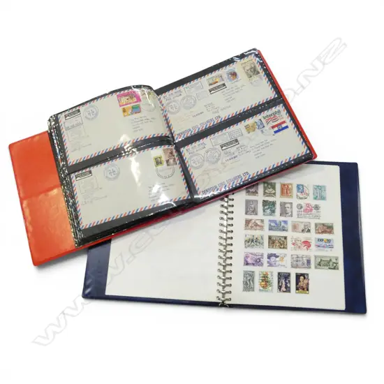 2 ALBUMS: 1 of WORLD STAMPS + WORLD AIRMAIL COVERS