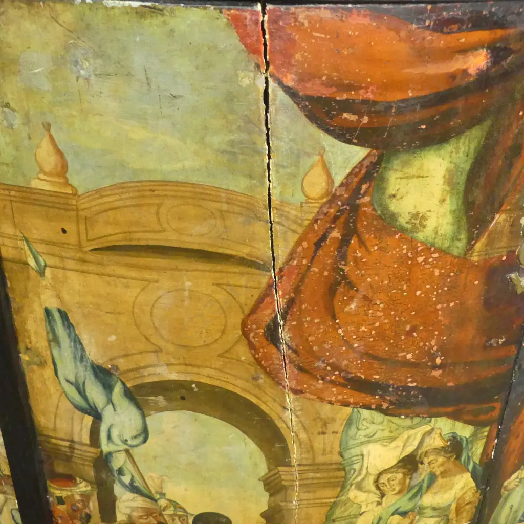An 18thC Dutch corner cabinet, Image 1++