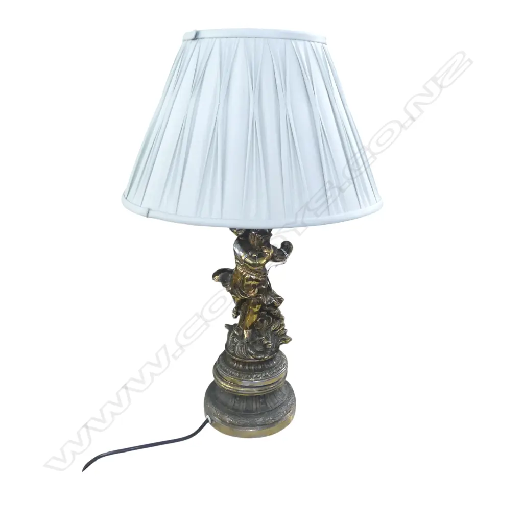 GILT METAL CHERUB TABLE LAMP H.575mm Image 1++
