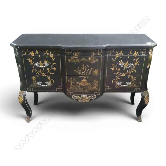 EBONISED CHINOISERIE STYLE DRAWERS 1220x405x810mm