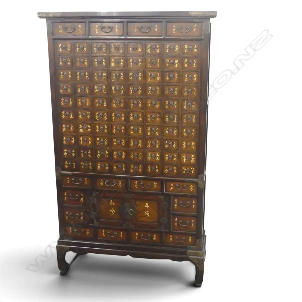 QUALITY CHINESE TALL 96 SMALL 2 door DRAWER MEDICINE CHEST pierced brass corners 935 x 300 x 1565mm Image 1++