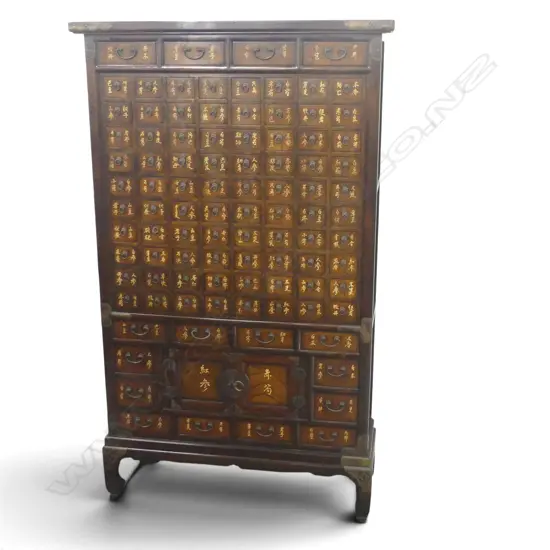 QUALITY CHINESE TALL 96 SMALL 2 door DRAWER MEDICINE CHEST pierced brass corners 935 x 300 x 1565mm