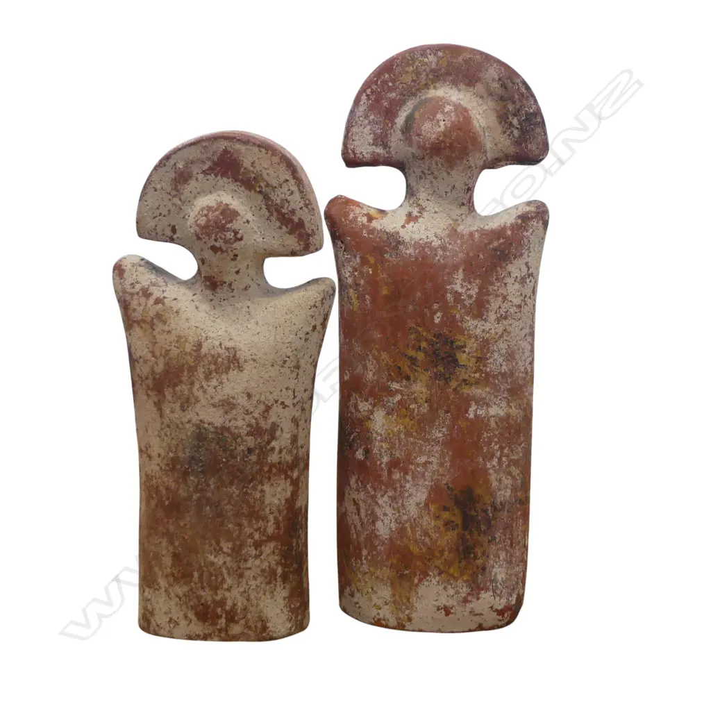 2 TERRACOTTA FIGURES H.390mm Image 1++