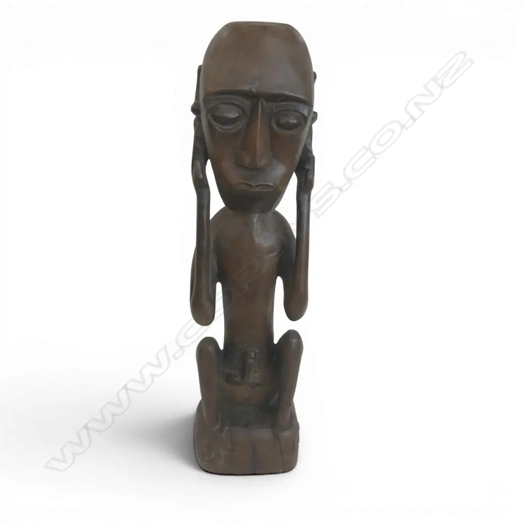 CARVED WOODEN TRIBAL FIGURE H.410mm Image 1++