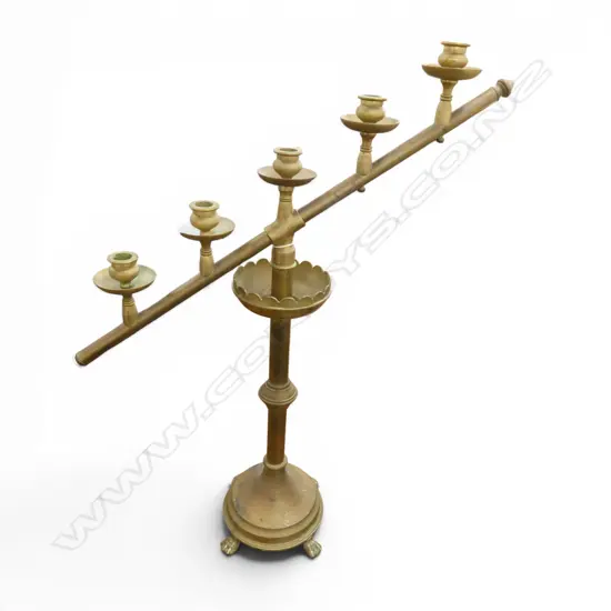 ANTIQUE BRASS ALTER CANDLESTICK H.735mm