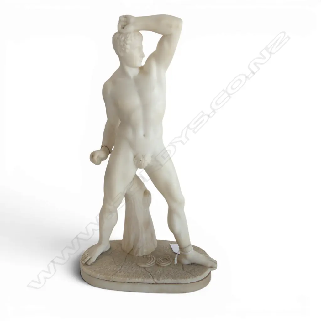 ALABASTER MALE NUDE, H.380mm, old repairs Image 1++