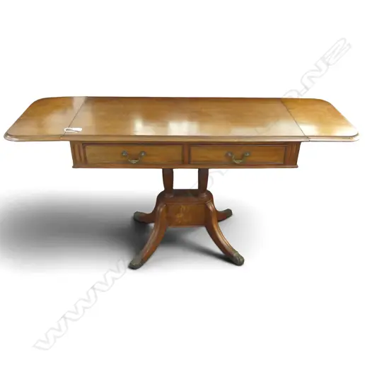 ANTIQUE STYLE SOFA MAHOGANY TABLE INLAID BASE 970 x 500 x 700mm