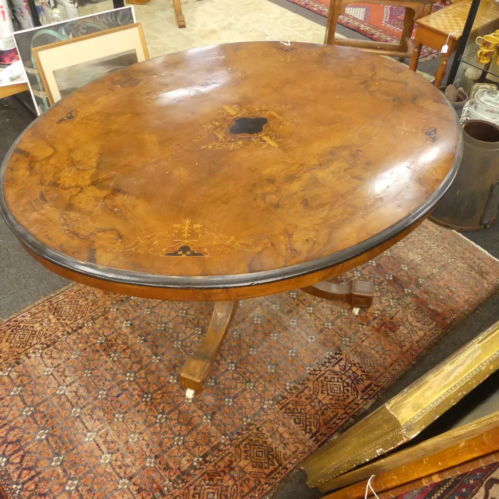 VICTORIAN INLAID LOO TABLE H.720mm Image 1++