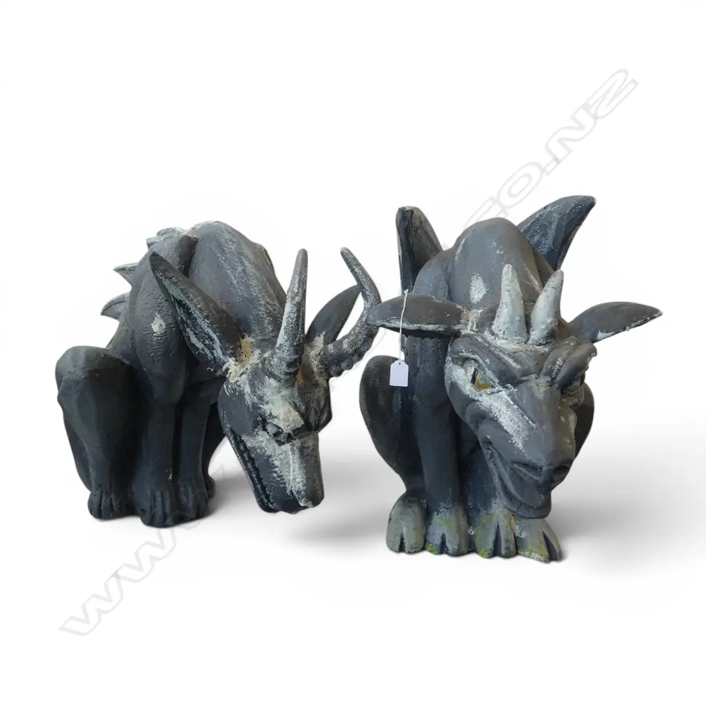 TWO LARGE FIBREGLASS or similar GARGOYLES’- EX XENA MOVIE PROPS H.660mm Image 1++