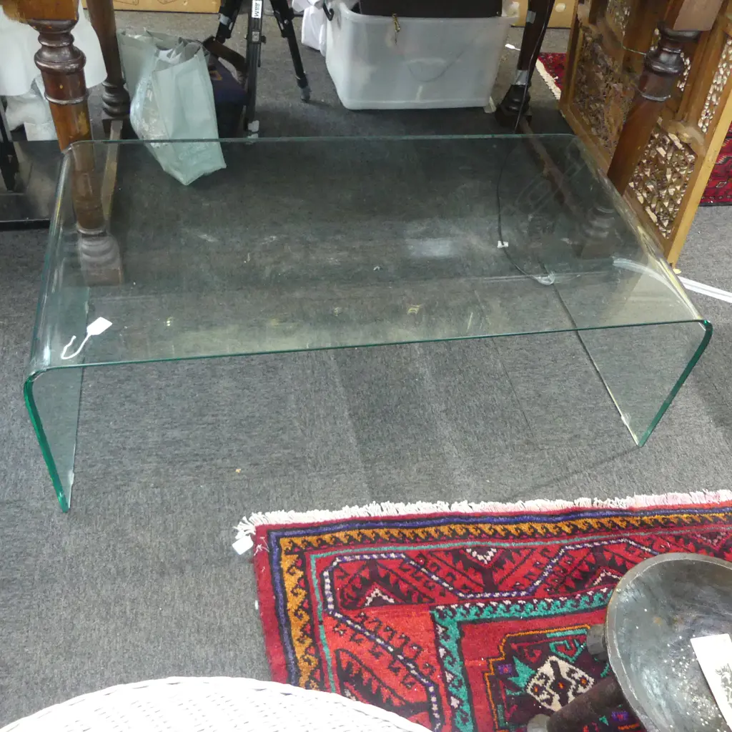 CONTEMPORARY GLASS COFFEE TABLE 1200x620x395mm Image 1++