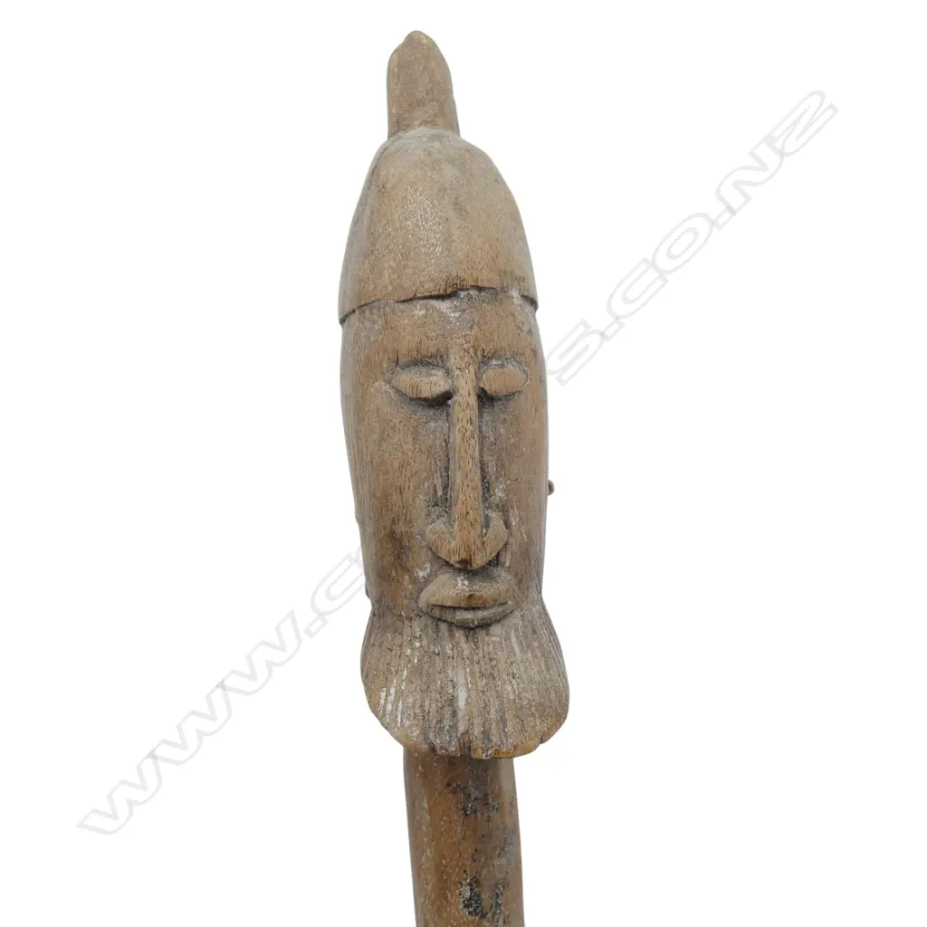 PACIFIC ISLAND CARVED WOODEN CEREMONIAL INSTRUMENT L.1000mm Image 1++