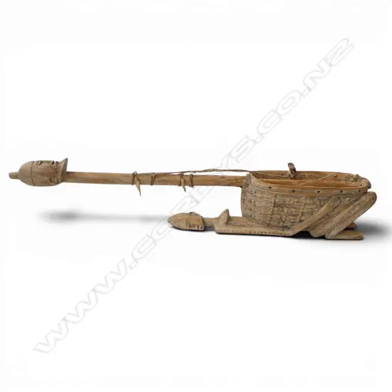 PACIFIC ISLAND CARVED WOODEN CEREMONIAL INSTRUMENT L.1000mm