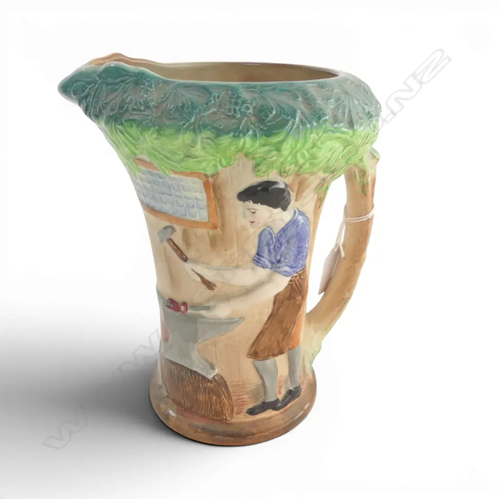 BURLEIGH WARE 'THE VILLAGE BLACKSMITH' JUG H.215mm Image 1++