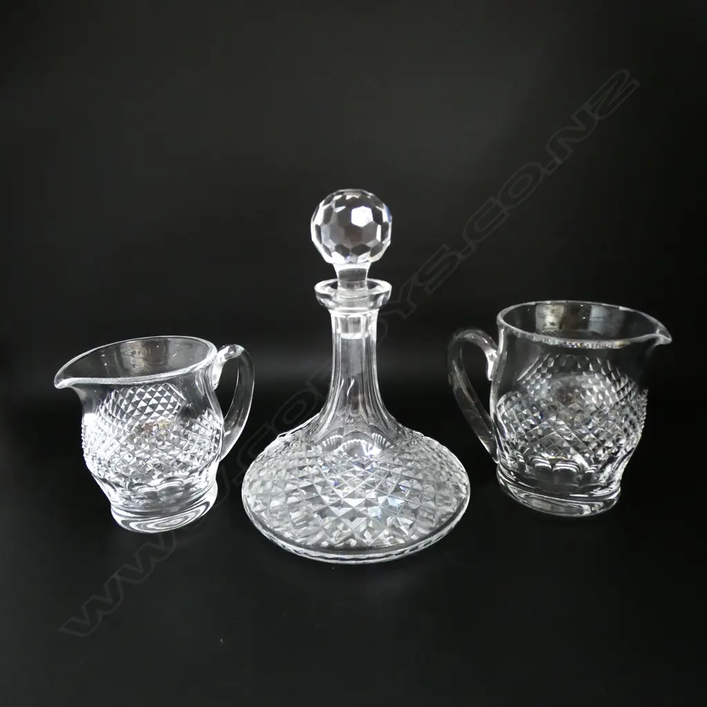 2 WATERFORD CRYSTAL JUGS H.155 + CRYSTAL DECANTER H.260mm Image 1++