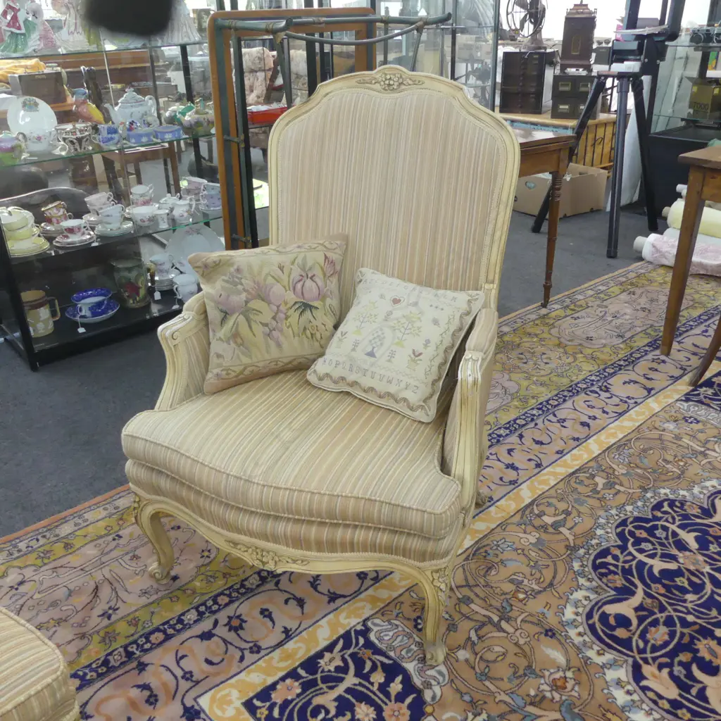 FRENCH STYLE ARMCHAIR & FOOTREST Image 1++