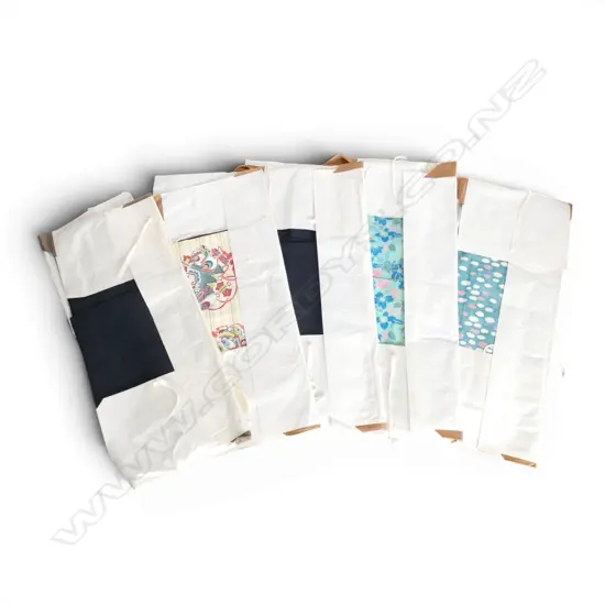5 various VINTAGE JAPANESE FINE KIMONO: 2 DARK INDIGO & 3 BRIGHT COLOURS