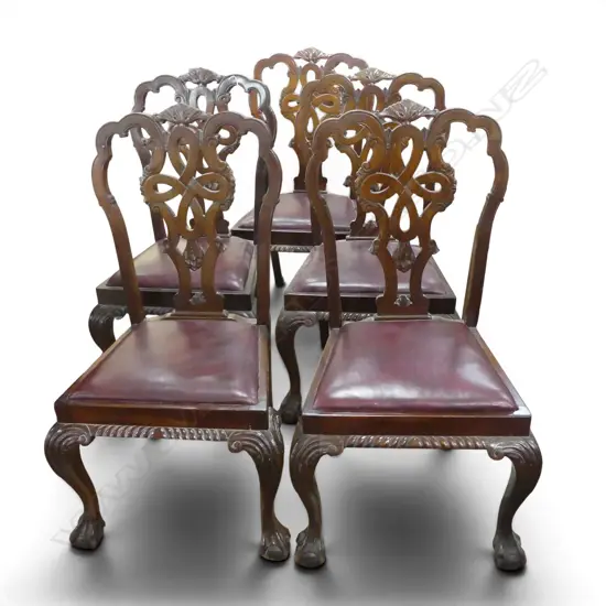 5 CARVED BACK CHAIRS H.1250mm