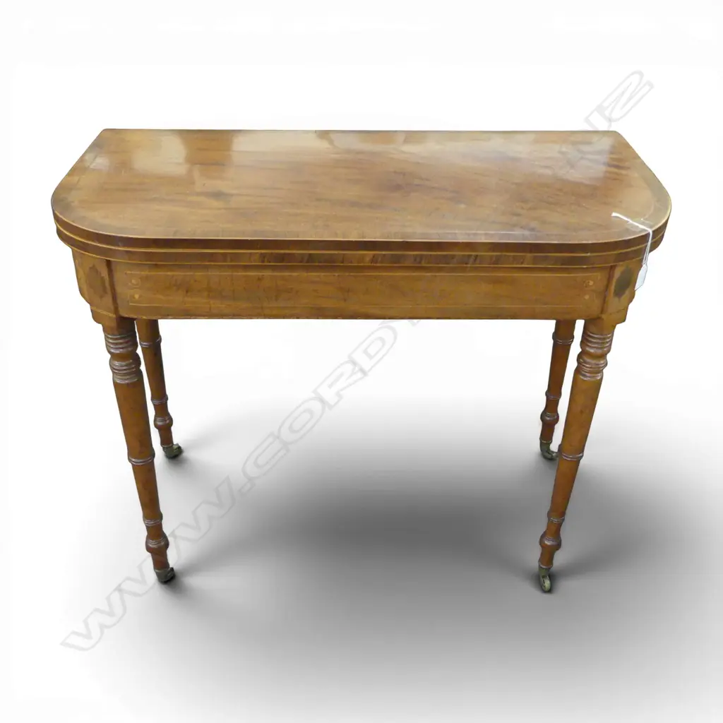 ANTIQUE MAHOGANY CARD TABLE 910x450x730mm Image 1++