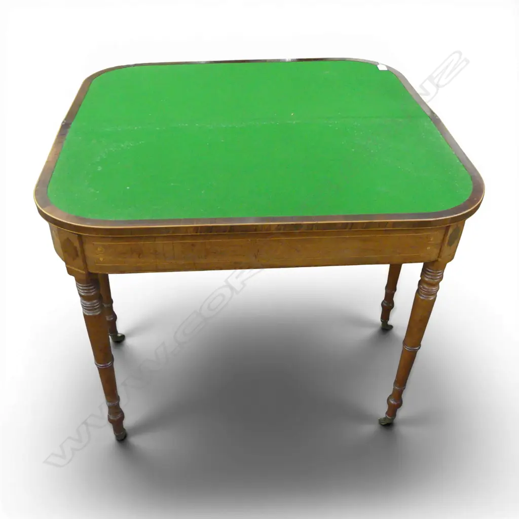 ANTIQUE MAHOGANY CARD TABLE 910x450x730mm Image 1++