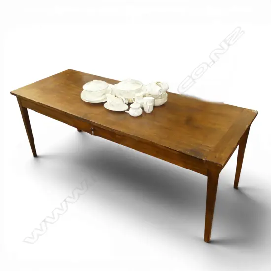 FRENCH ELM SERVERY TABLE 1980x725x725mm 1 DRAWER ON LONG SIDE