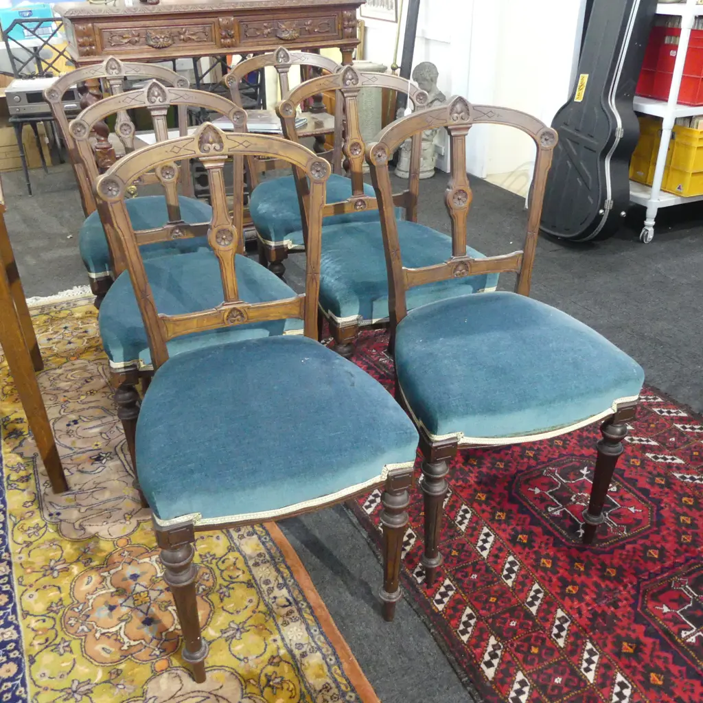 6 LATE VICTORIAN CHAIRS H.885mm Image 1++