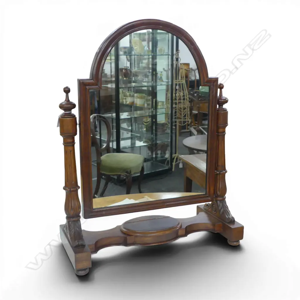 VICTORIAN MAHOGANY TOILET MIRROR 620x260x800mm Image 1++