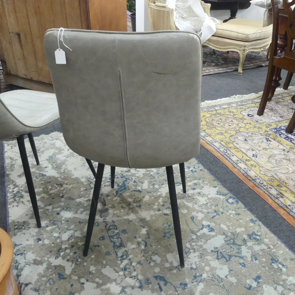 2 x RETRO STYLE  GREY CHAIRS, SOME MARKS, H.880MM Image 1++