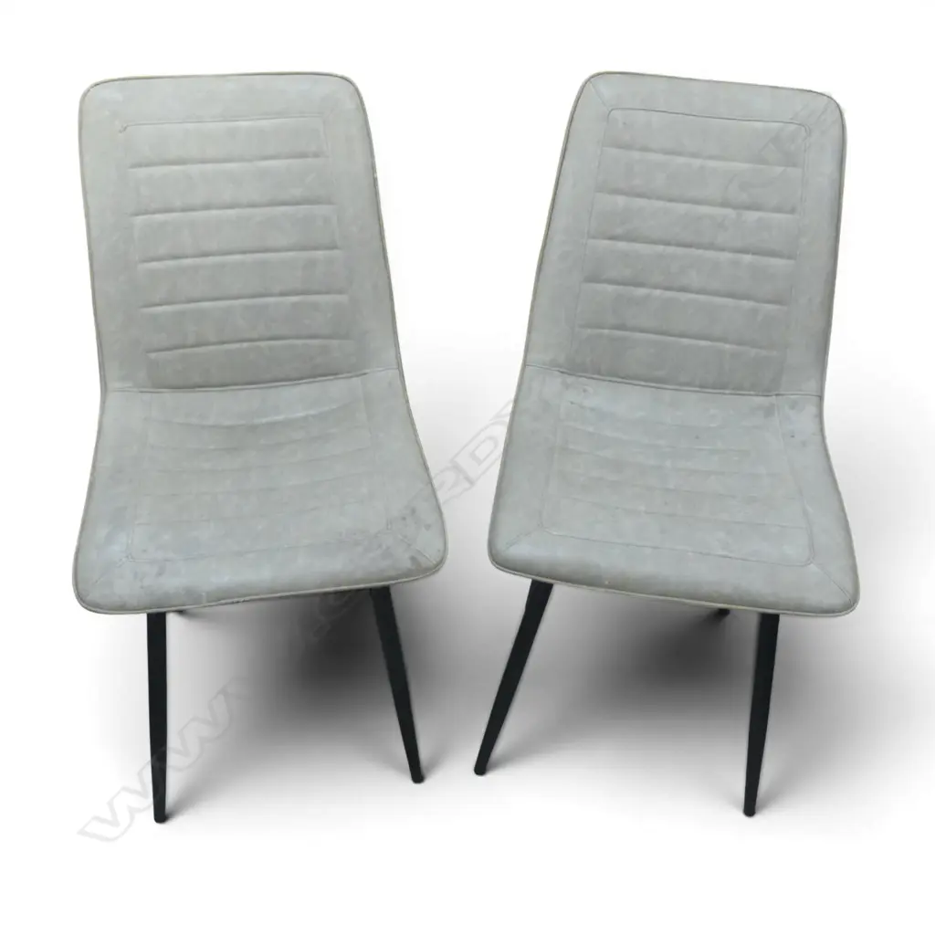2 x RETRO STYLE  GREY CHAIRS, SOME MARKS, H.880MM Image 1++