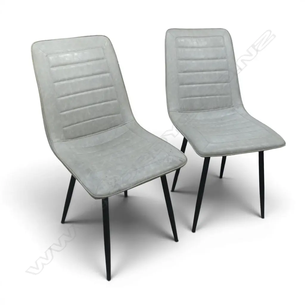 2 x RETRO STYLE  GREY CHAIRS, SOME MARKS, H.880MM Image 1++