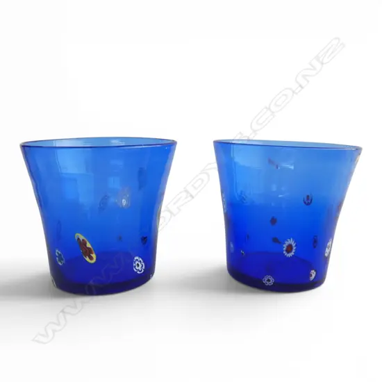2 MILLEFIORI GLASS VASES H.160mm