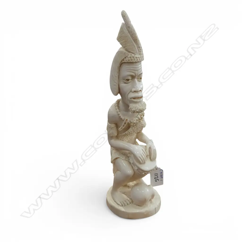 CARVED AFRICAN IVORY FIGURE H.310mm Image 1++