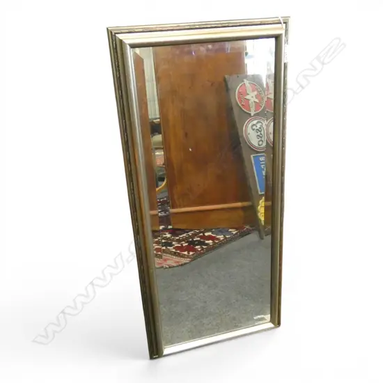 SILVER GILT FRAMED CONTEMPORARY MIRROR, 830 X 385MM